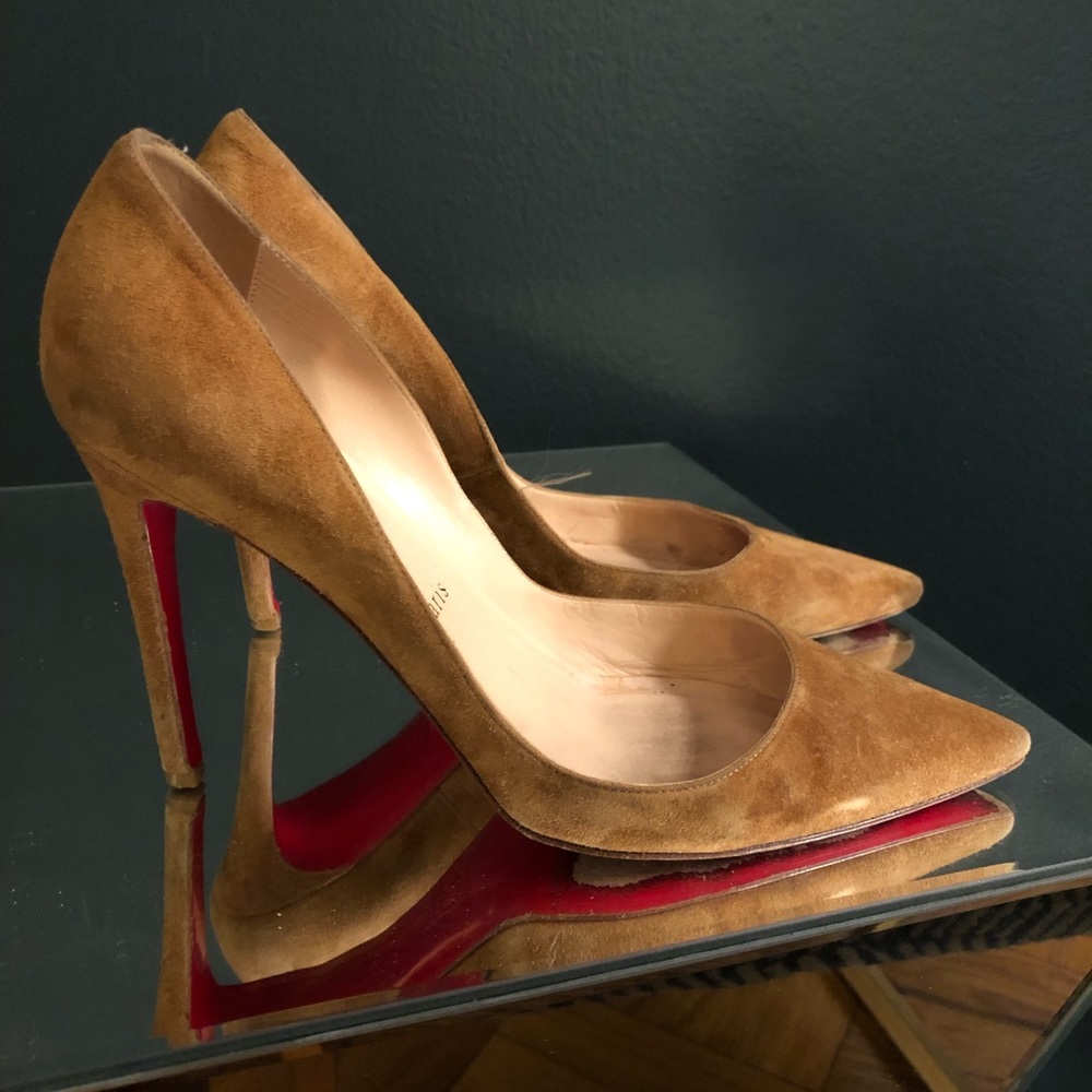 Christian Louboutin Camel Suede Pumps